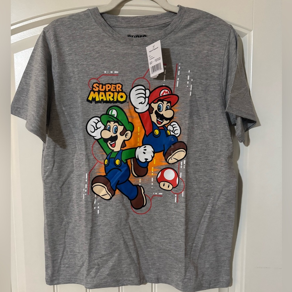 Kids Super Mario Heather Gray T-Shirt